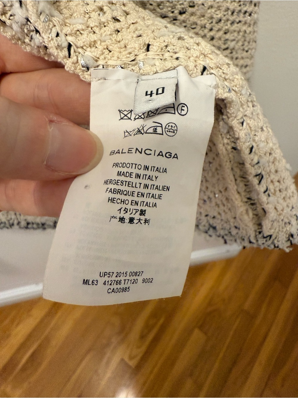 2015 Balenciaga Cream & Black Tweed Button-Front Cardigan Jacket - Picture 7 of 10